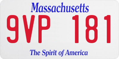 MA license plate 9VP181