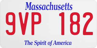 MA license plate 9VP182