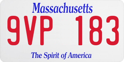 MA license plate 9VP183