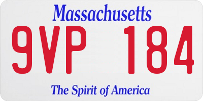 MA license plate 9VP184