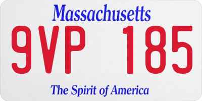 MA license plate 9VP185