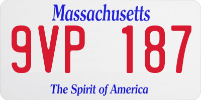 MA license plate 9VP187