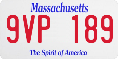 MA license plate 9VP189