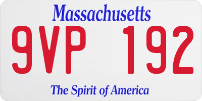 MA license plate 9VP192