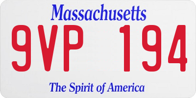 MA license plate 9VP194