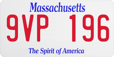 MA license plate 9VP196