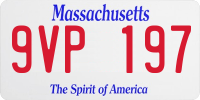 MA license plate 9VP197