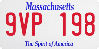 MA license plate 9VP198