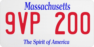 MA license plate 9VP200