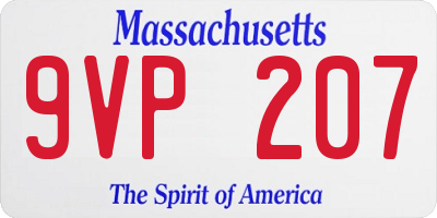MA license plate 9VP207