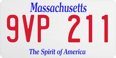 MA license plate 9VP211