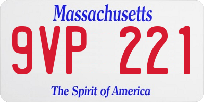 MA license plate 9VP221