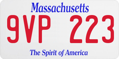 MA license plate 9VP223