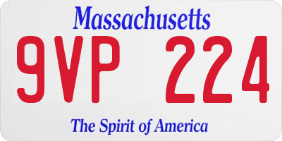 MA license plate 9VP224
