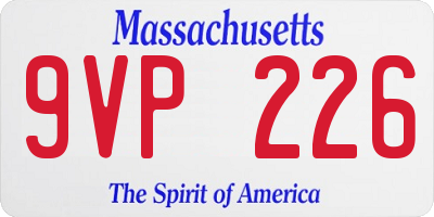 MA license plate 9VP226