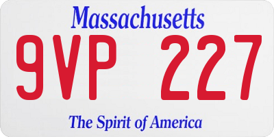MA license plate 9VP227
