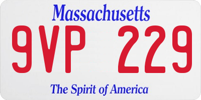 MA license plate 9VP229