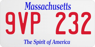 MA license plate 9VP232