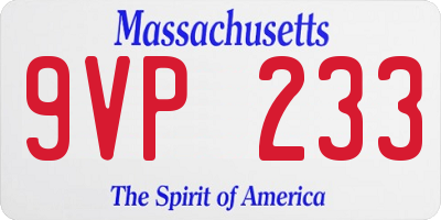 MA license plate 9VP233