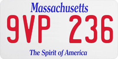 MA license plate 9VP236