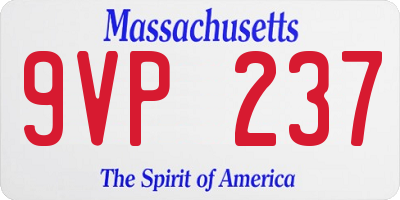 MA license plate 9VP237