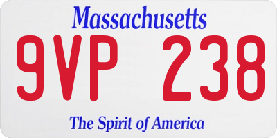 MA license plate 9VP238