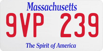 MA license plate 9VP239