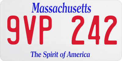 MA license plate 9VP242