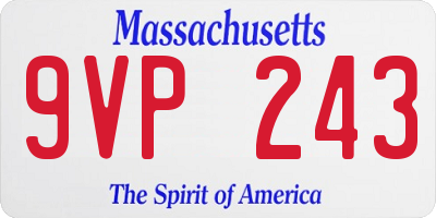 MA license plate 9VP243