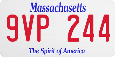 MA license plate 9VP244