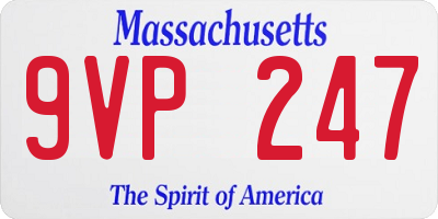 MA license plate 9VP247