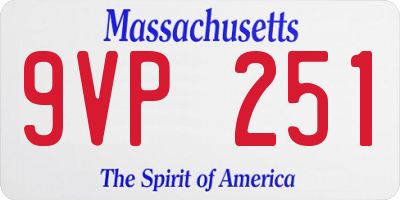 MA license plate 9VP251