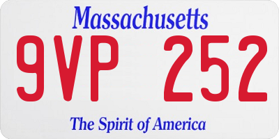 MA license plate 9VP252