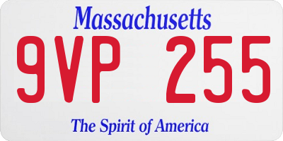 MA license plate 9VP255