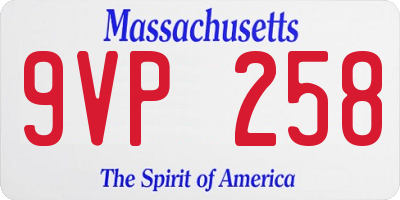 MA license plate 9VP258