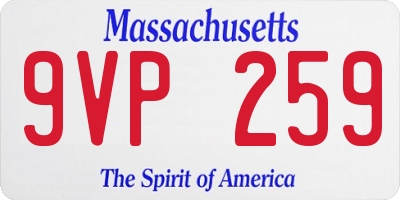 MA license plate 9VP259