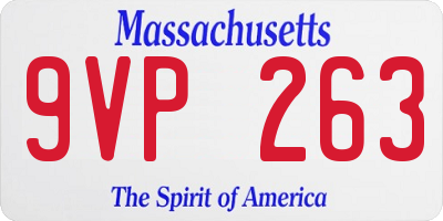 MA license plate 9VP263