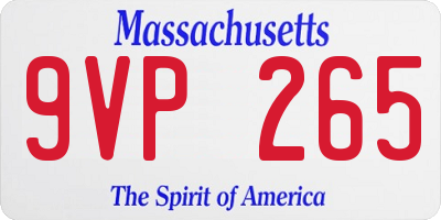 MA license plate 9VP265