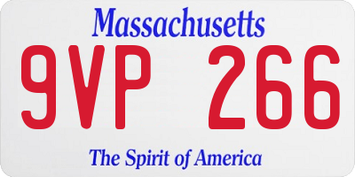 MA license plate 9VP266