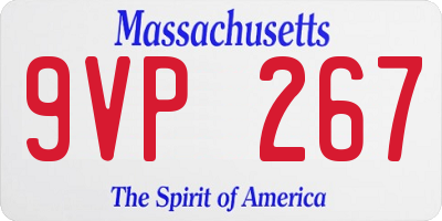 MA license plate 9VP267
