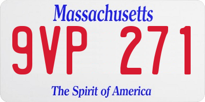 MA license plate 9VP271