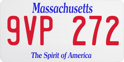 MA license plate 9VP272