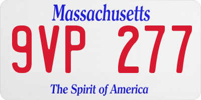 MA license plate 9VP277