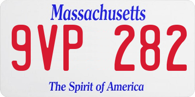 MA license plate 9VP282