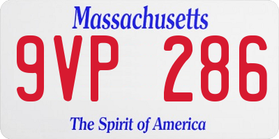 MA license plate 9VP286