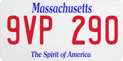 MA license plate 9VP290