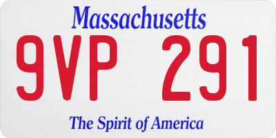 MA license plate 9VP291