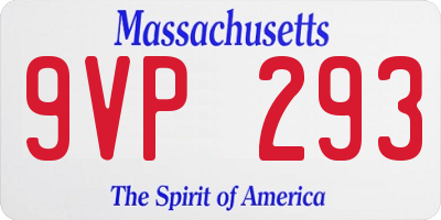 MA license plate 9VP293