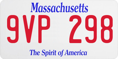 MA license plate 9VP298