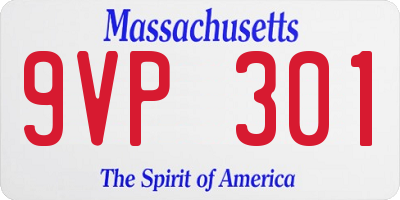 MA license plate 9VP301